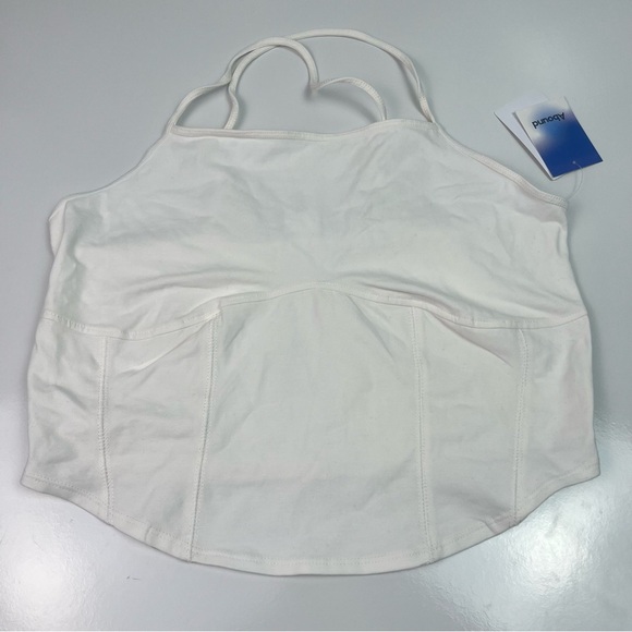 Nordstrom Abound White Cropped Tank Top sz L NWT - Picture 1 of 5